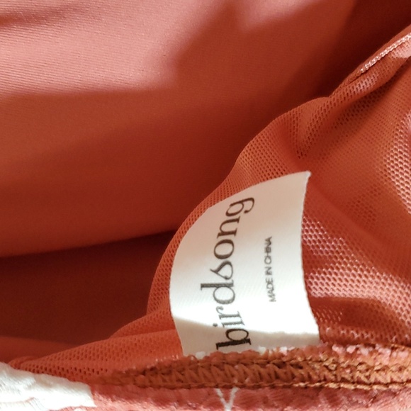 BIRDSONG Women's Ruffle Halter Underwire Tankini Swimsuit Top Red Floral - Picture 9 of 14